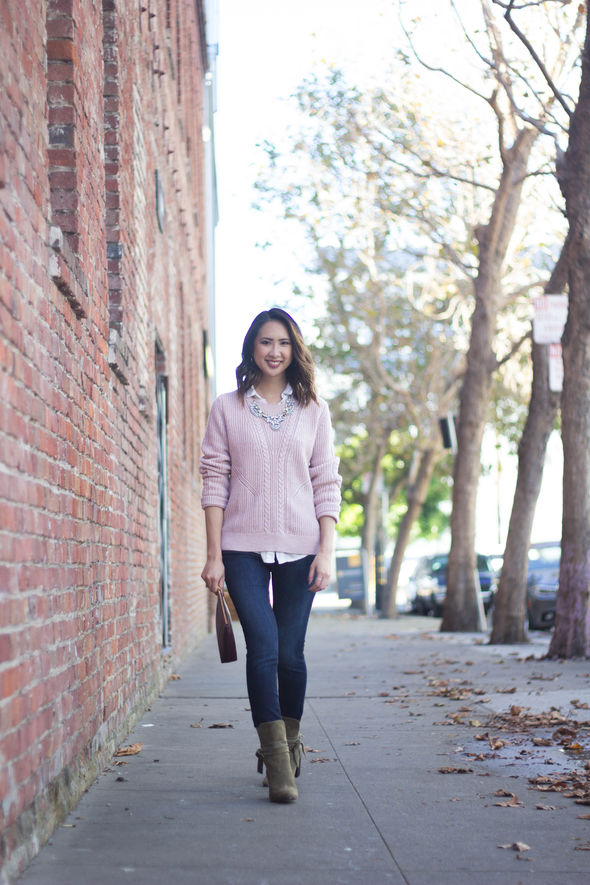 Banana Republic Pullover Sweater Denim Jeans Canton Boots